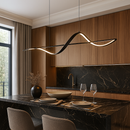 Люстра чорна видовжена підвісна L-100 cm Led Black Line Wave Hiea Led 16W 251118-100006504