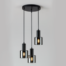Люстра підвісна чорна з трьома підвісами D-30 cm E27x3 Black Trio Pendant 251034-100006372
