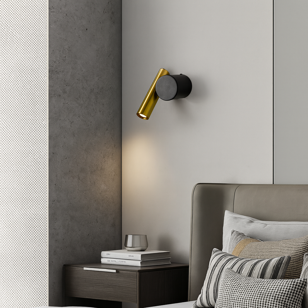 Настінний світильник зі спотом у чорно-золотому корпусі L-14 cm Led 3W Black+Gold Spoty 250818-100005766