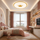 Стельова люстра біла з золотим декором D - 50 cm H - 5 cm Led 60W White Circle Deco 260531-100007964