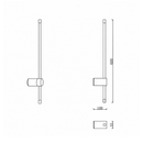 Настінний білий світильник H-60 cm / 90 cm / 125 cm Led 7W / 9W / 12W 4000К White Pipe Line 260836-100008724