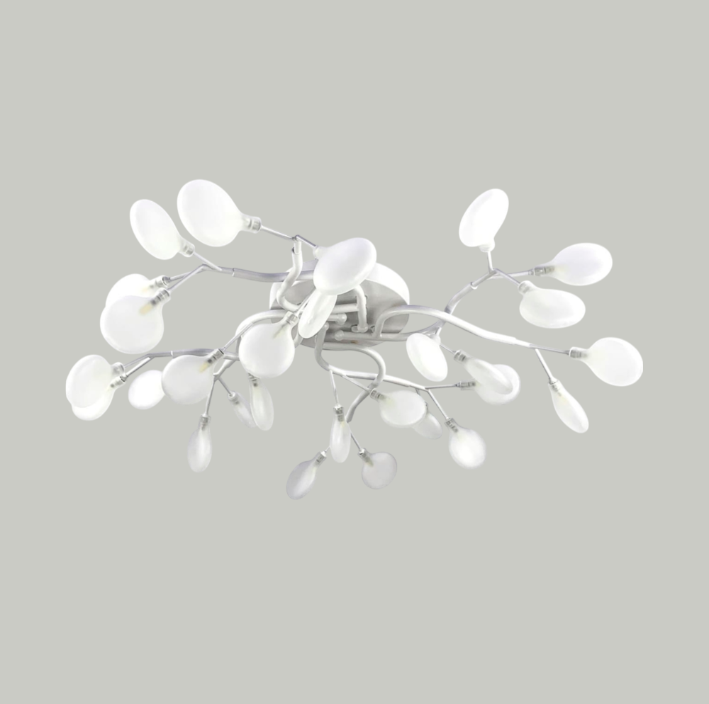 Люстра біла стельова дерево L-70 cm H-20 cm матові лепестки G4х28 White Tree 250618-100005242