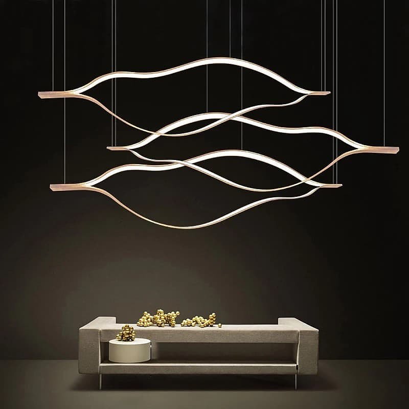 Підвісні світильники H-150 cm Gold L-80 cm /L-120 cm/ L-180 cm Gold Flat lamp maksi 240522-100003268