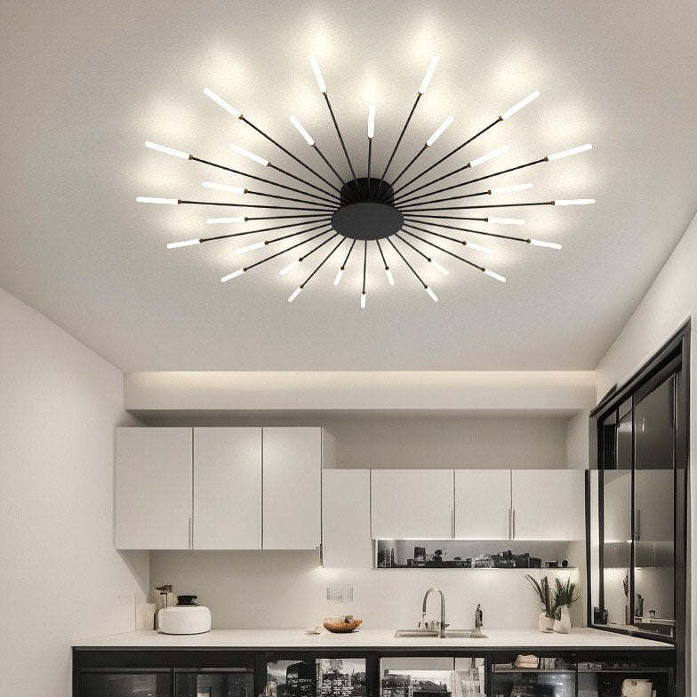 Стельовий світильник Fan lamp H80 D1160 Led 22W 3000K 4000K 6000K Black + Gold 250118-100004079