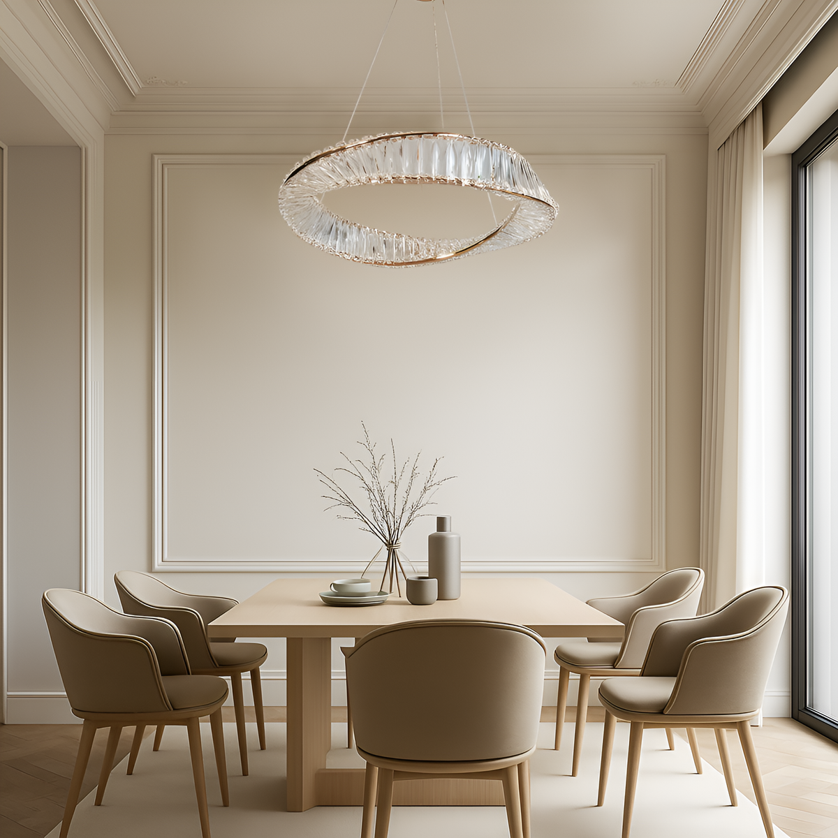 Люстра золота світлодіодна з кришталевим плафоном Кристал D-60 cm / D-80 cm Led Crystal diamond 250735-100005617