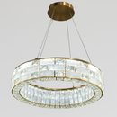 Люстра підвісна срібна світлодіодна зі скляним плафоном L-50 cm Led 38W Gold+Transparent Crystal diamond 251135-100006620