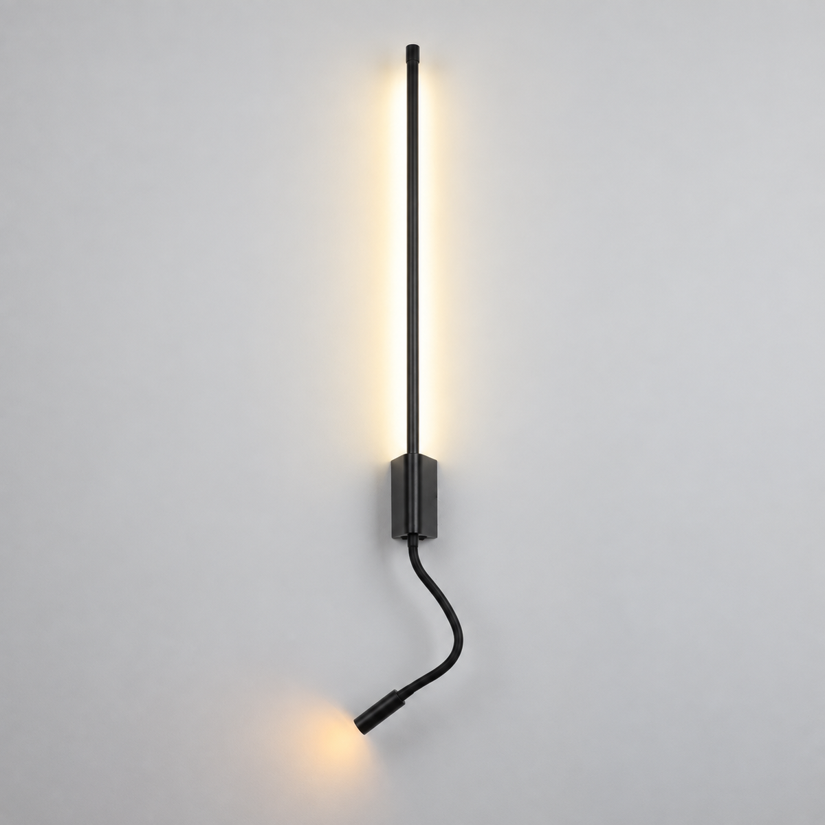 Світильник настінний чорний з направленим спотом H - 53 cm / 73 cm / 93 cm Led 6W / 8W / 12W 4000K Black Pipe Line Flex 260936-100008939