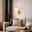 Настінний світильник золотий з білим плафоном H-35 cm G9 White Wall Bubble 260235-100007474