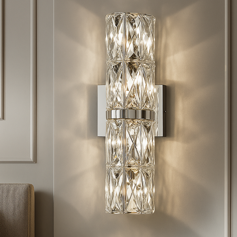 Світильник настінний H-40 cm G4x4 Crystal Shine Chrome+Transparent Plane 251176-100006627