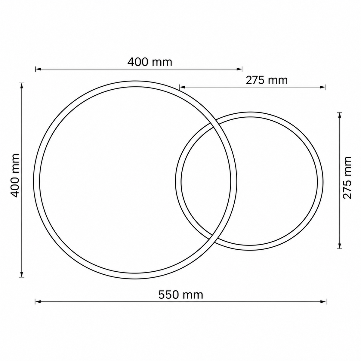 Світильник золотий стельовий H - 5 cm W - 55 cm Led 40W 4000K Gold + White Circle Duo 260940-100008933