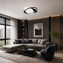 Стельова люстра чорна з акриловим плафоном D - 50 cm H - 6 cm Led 44W Black+White Circle 260531-100007976