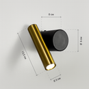 Настінний світильник зі спотом у чорно-золотому корпусі L-14 cm Led 3W Black+Gold Spoty 250818-100005766