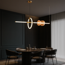Люстра золота підвісна видовжена з коричневими плафонами L-105 cm Led 35W Gold+brown Eclipse 250931-100006126
