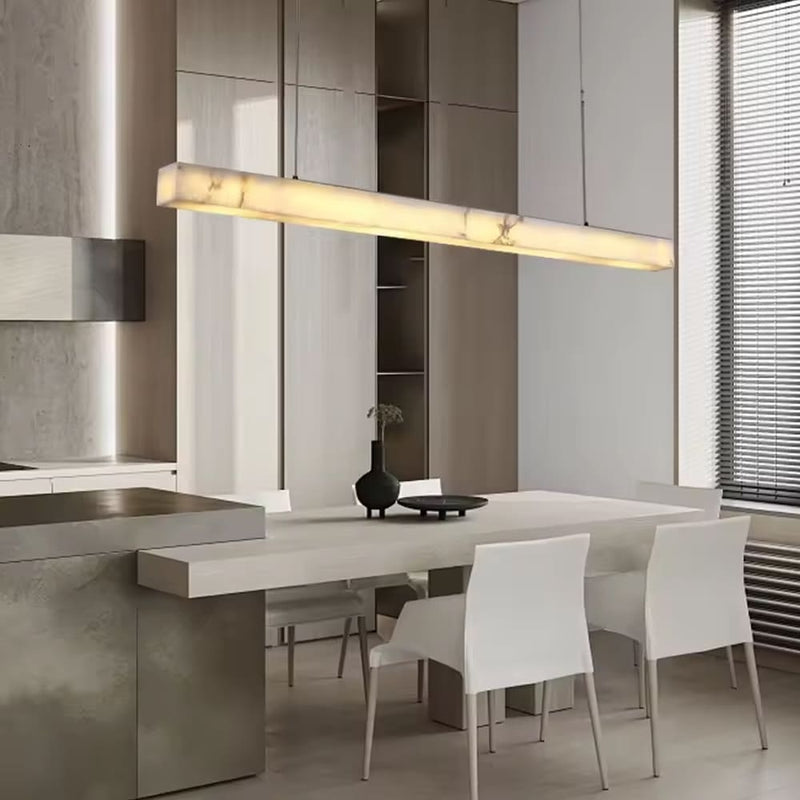 Підвісна люстра біла з імітацією мармуру L-100 cm / L-120 cm / L-150 cm Led White Marble 251018-100006438