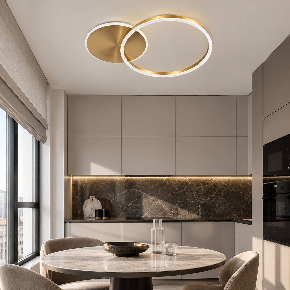Світильник золотий стельовий H - 5 cm W - 55 cm Led 40W 4000K Gold + White Circle Duo 260940-100008933