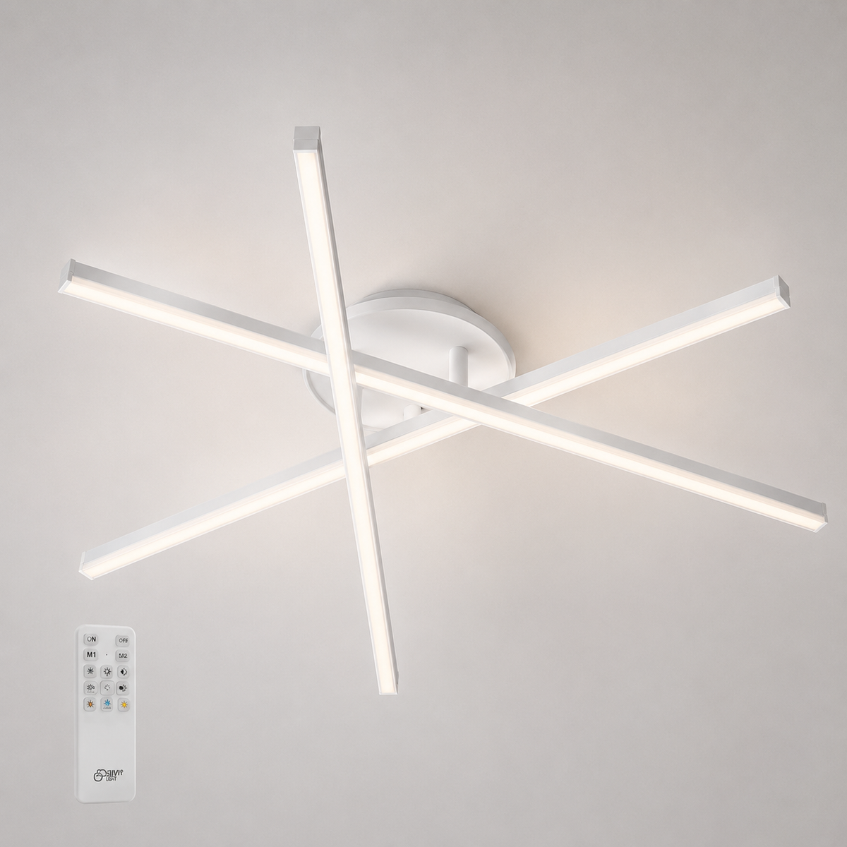 Люстра біла стельова з пультом D-80 cm Led 55W White Geometry 260748-100008441