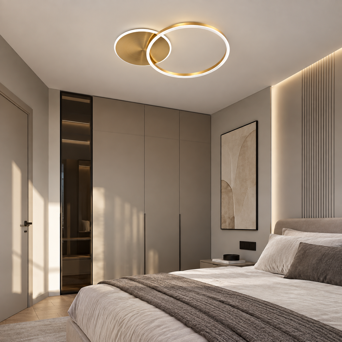 Світильник золотий стельовий H - 5 cm W - 55 cm Led 40W 4000K Gold + White Circle Duo 260940-100008933