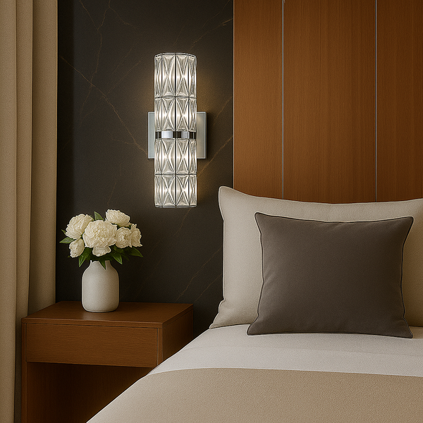 Світильник настінний H-40 cm G4x4 Crystal Shine Chrome+Transparent Plane 251176-100006627