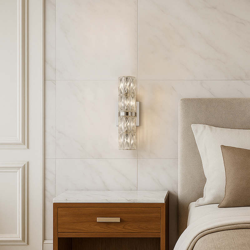 Світильник настінний H-40 cm G4x4 Crystal Shine Chrome+Transparent Plane 251176-100006627