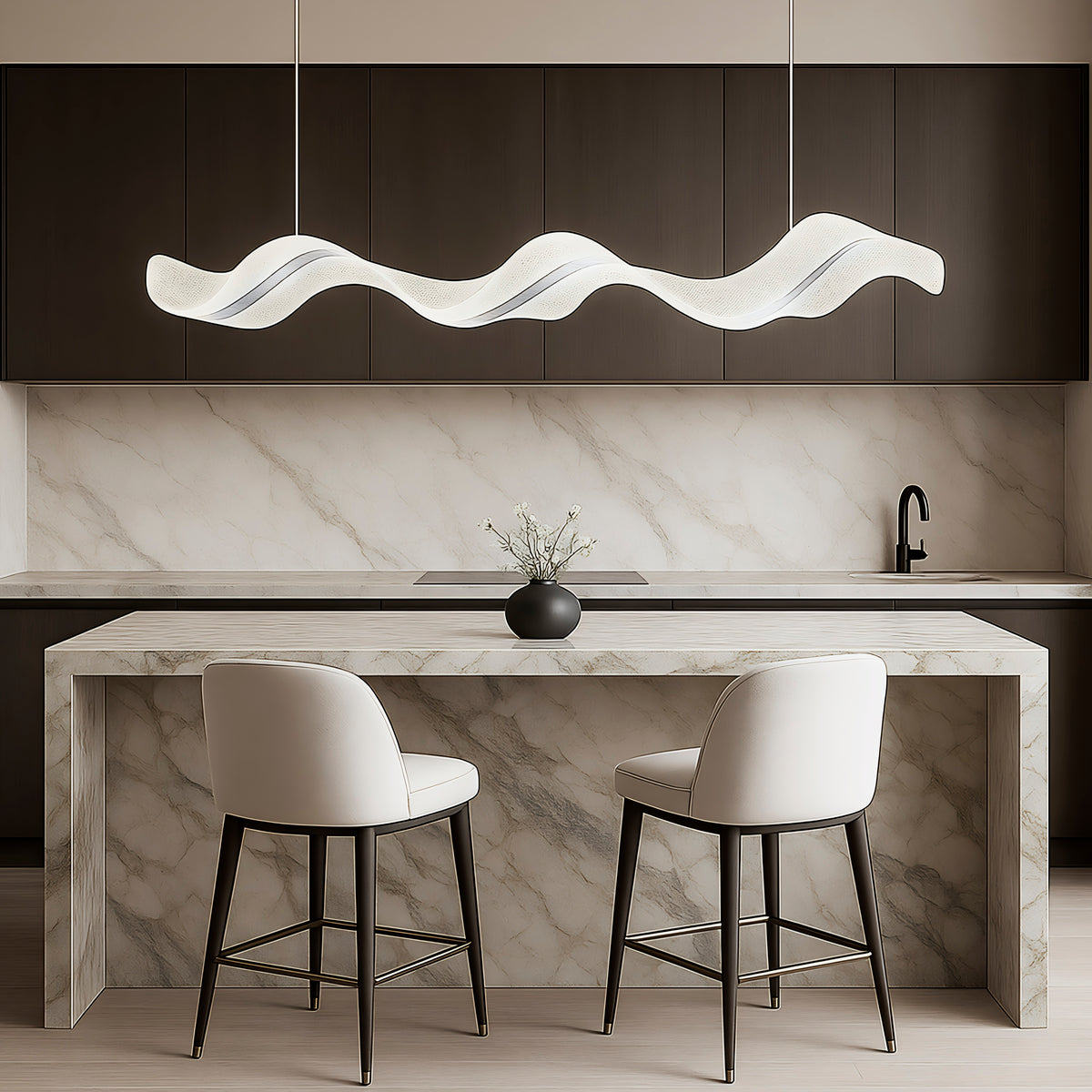 Люстра підвісна з прозорим плафоном та срібним декором Шовк L-120 cm Led 48W Jellyfish Silk Silver 250317-100004272