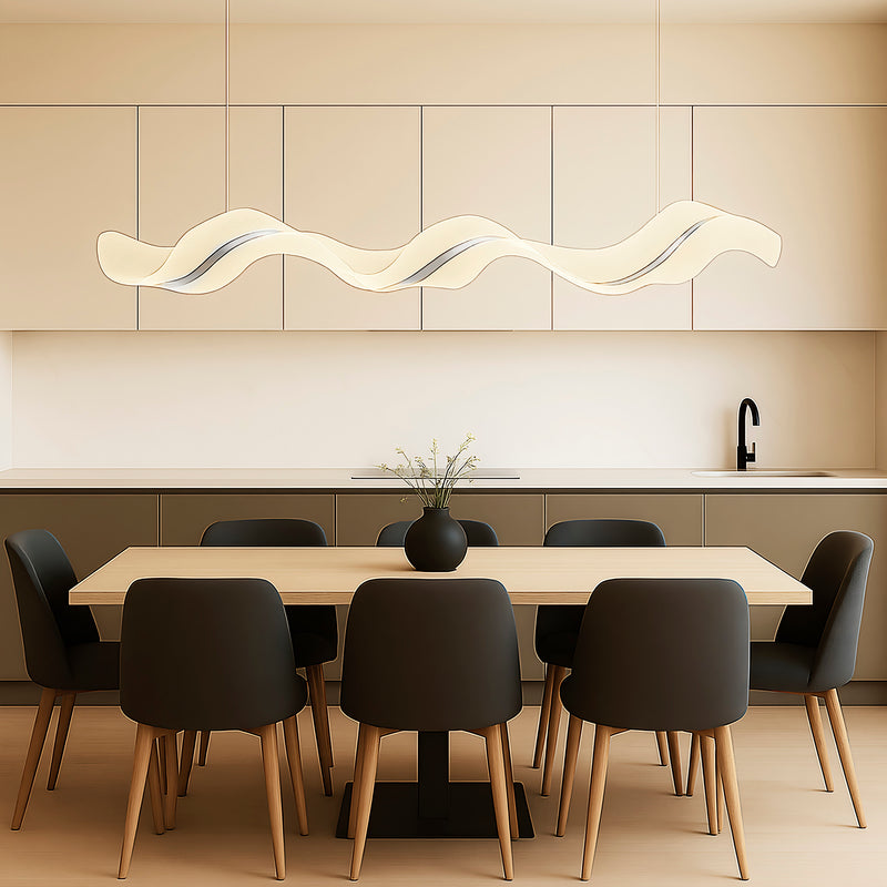 Люстра підвісна з прозорим плафоном та срібним декором Шовк L-120 cm Led 48W Jellyfish Silk Silver 250317-100004272