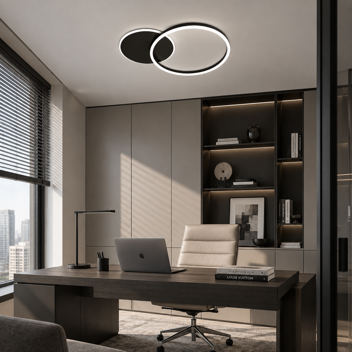 Світильник чорний стельовий H - 5 cm W - 55 cm Led 40W 4000K Black + White Circle Duo 260940-100008934