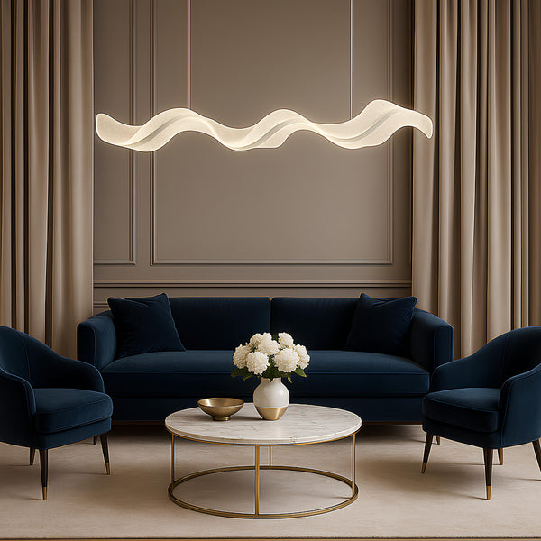 Люстра підвісна з прозорим плафоном та срібним декором Шовк L-120 cm Led 48W Jellyfish Silk Silver 250317-100004272