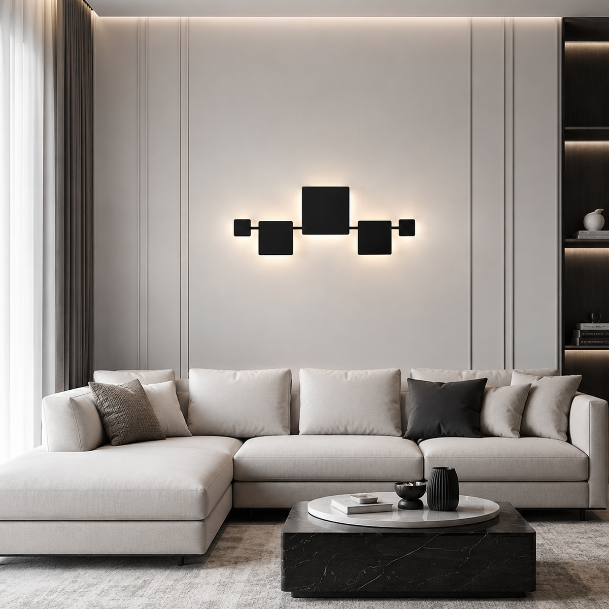 Бра Molecular squares L-104 см Black 230941-100002512