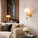 Настінний світильник золотий з білим плафоном H-35 cm G9 White Wall Bubble 260235-100007475