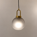 Світильник підвісний золотий з димчастим круглим плафоном D - 18 cm E27 Gold + Smoke Poise ball 260866-100008529