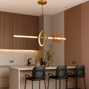 Люстра золота підвісна видовжена з коричневими плафонами L-105 cm Led 35W Gold+brown Eclipse 250931-100006126