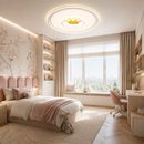 Стельова люстра біла з золотим декором D - 50 cm H - 4,5 cm Led 68W White Circle Deco 260531-100007965