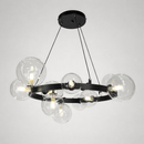 Підвісна люстра Bubbles Iona 10 clear D-70 cm Black 250318-100004248
