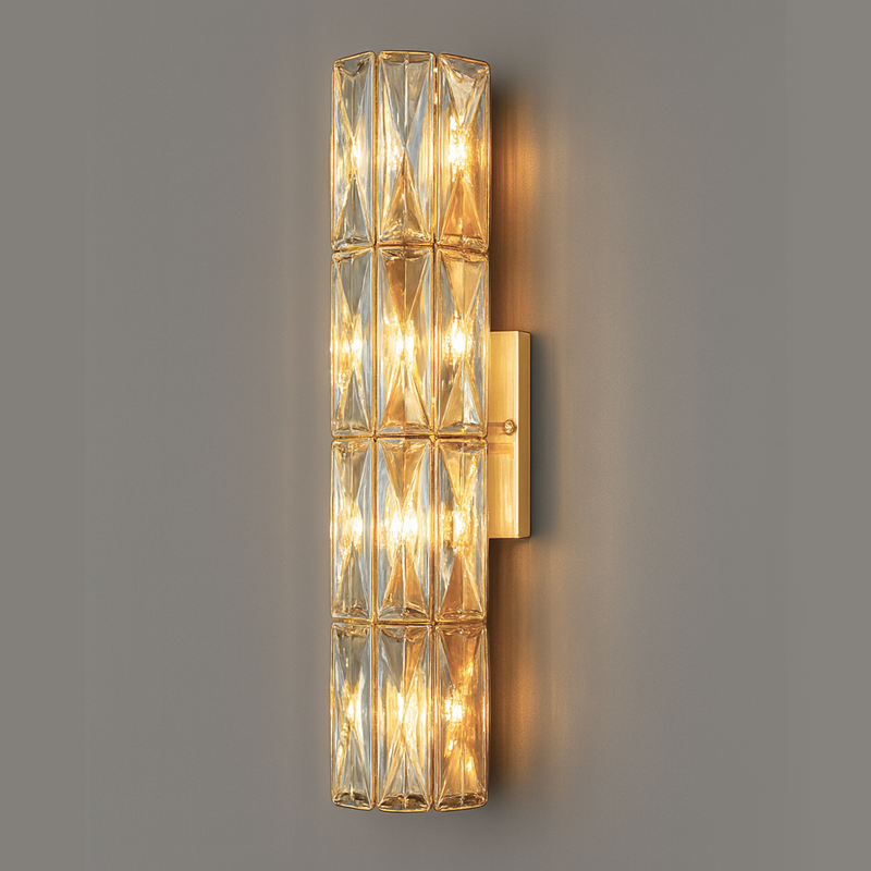 Світильник настінний H-40 cm G4x4 Crystal Shine Gold+Transparent Plane 251176-100006626