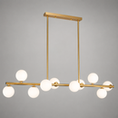 Люстра видовжена бронзова з 10 білими плафонами L-110 cm G9x10 White + Bronze Modo 260731-100008442