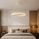 Люстра біла кільцева з рель'єфним плафоном D-60 cm Led 35W White Simple Ice 251235-100006792