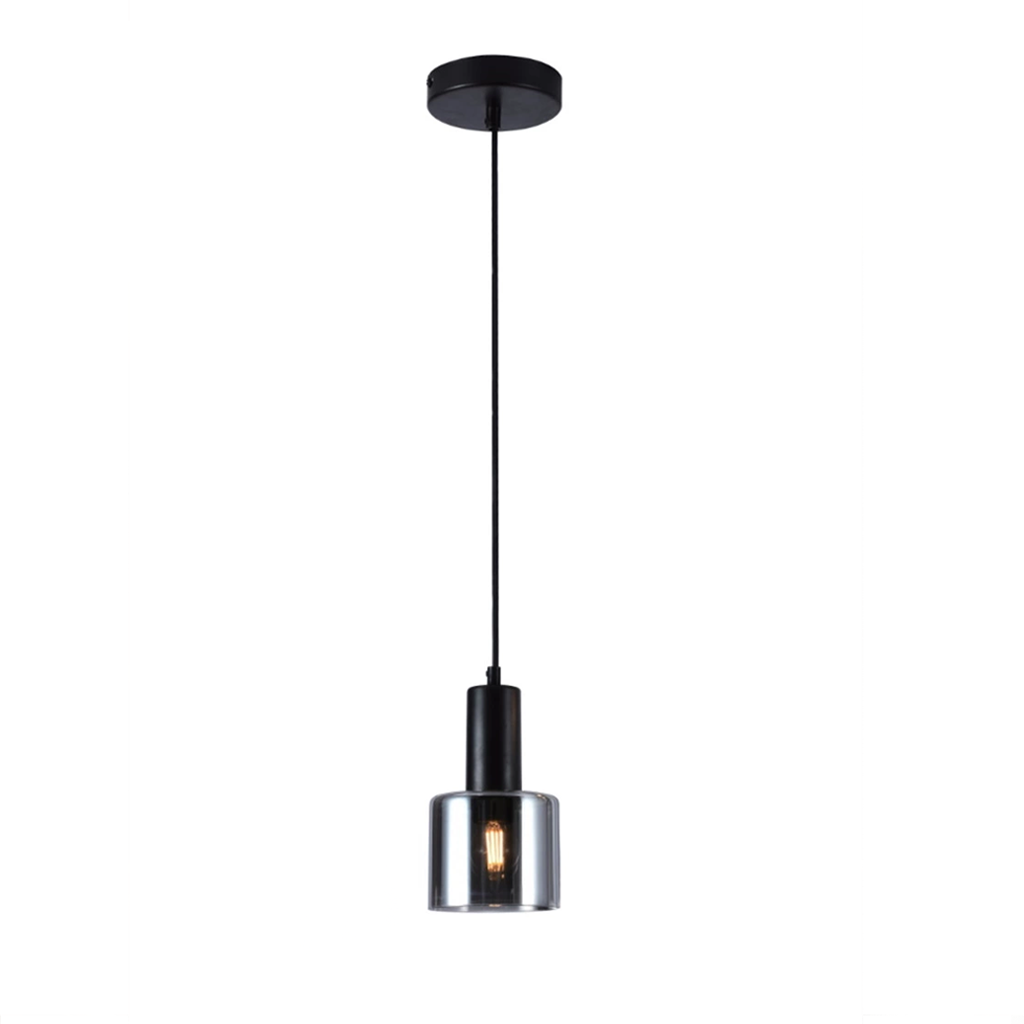 Підвіс чорний з чорним скляним плафоном D-12 cm E27 Black Single Pendant 251034-100006373