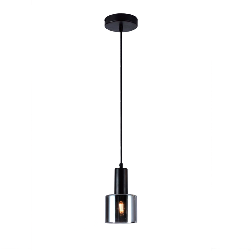 Підвіс чорний з чорним скляним плафоном D-12 cm E27 Black Single Pendant 251034-100006373