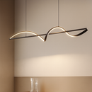 Люстра чорна видовжена підвісна L-100 / L-120 cm Led Black Line Wave Hiea Led 16W / 18W 251118-100006504