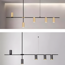 Люстра H-55 cm L-123 cm GU10 Black 5P Tube Scandinavian Modern 210718-100000020
