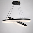 Люстра чорна підвісна з 2 кільцями D-80+60 cm Led 80W 3000К-5000К Black Double Rings 251218-100006918