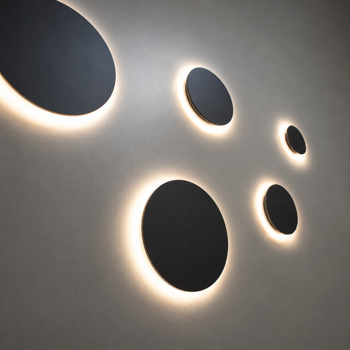 Бра чорне D-12/18/24/30/36/42 cm Led Total ring Black 230744-100002305