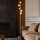 Бронзовий торшер з білими плафонами H-182 cm G9x5 ламп Bronze+White Pearl floor lamp 251131-100006638