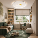 Стельова люстра біла з золотим декором D - 50 cm H - 4,5 cm Led 68W White Circle Deco 260531-100007966