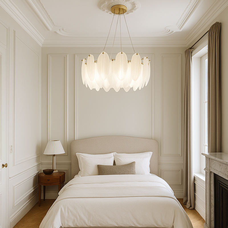 Люстра підвісна золота з D-60 cm E14x8 Feathers gloss lamp 251188-100006505