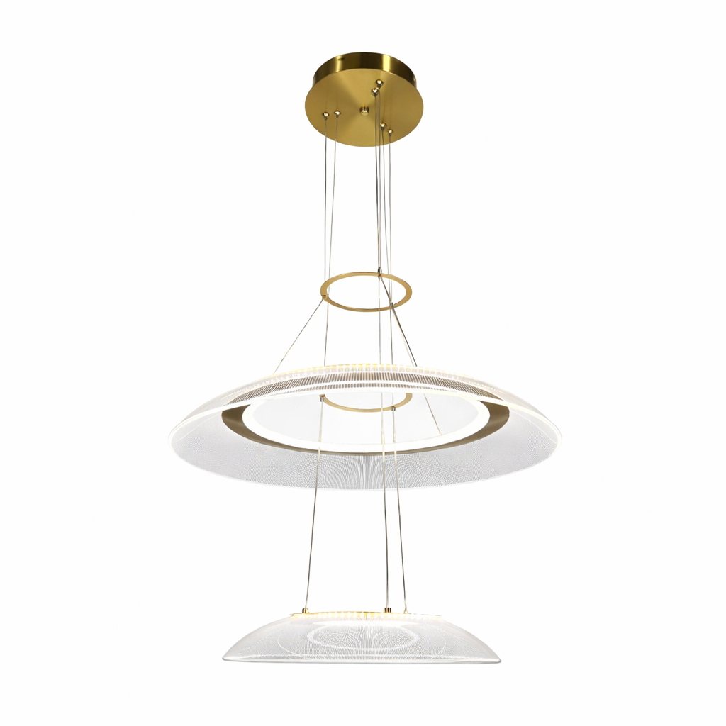 Підвісні люстри золоті D-60+38 cm / D-60+43 cm Led 4000K Gold Brass Plate 260218-100007527