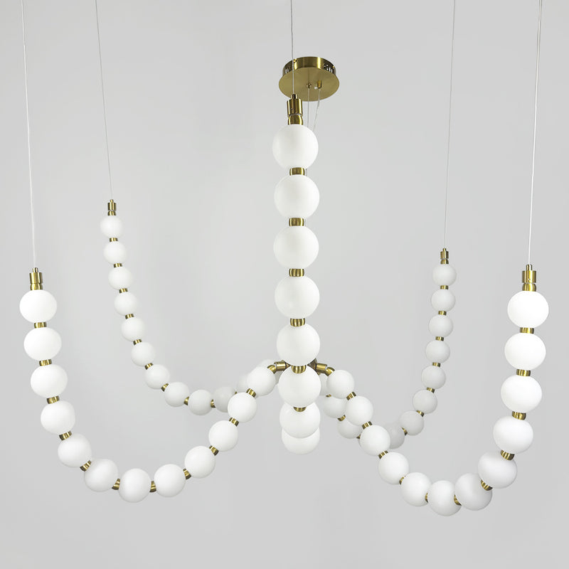 Підвісна люстра з білими перлинами Led 80W White Pearls 251018-100006375