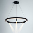 Підвісна люстра чорна з трьома поворотними спотами Спун D-60 cm H-120 cm Black Spoon Trio 250661-100005374