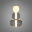 Підвісний світильник чорний з сітчастим плафоном H-41 cm Led 9W Black+White Nettys Lamp 260822-100008691