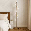 Бронзовий торшер з білими плафонами H-182 cm G9x9 ламп Bronze+White Pearl floor lamp 251131-100006637